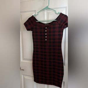 Plaid sweater dress